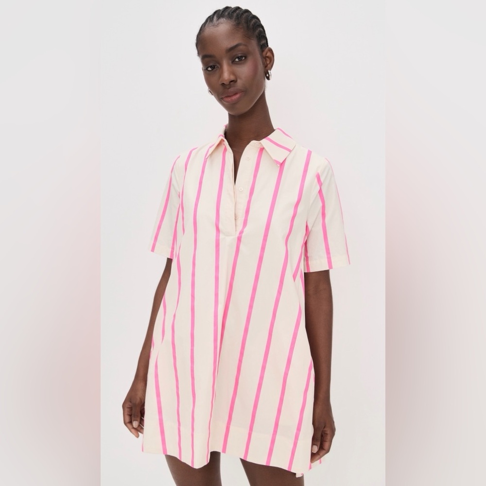 NWT English Factory Woman’s Button Down Shirt with Pink and Cream Stripes - Picture 5 of 8